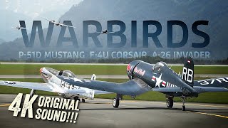 P-51 MUSTANG + F4U CORSAIR (100% ORIGINAL SOUND) A-26 FORMATION