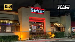 EATING AT SIZZLER - STEAK ~ SEAFOOD ~ SALAD - Fountain Valley California (4K)