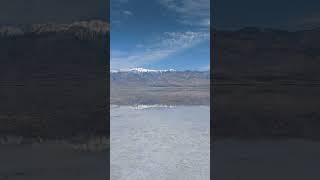 Nadine Spadafora walking to the lake that formed in Death Valley #nature #deathvalley #getoutside