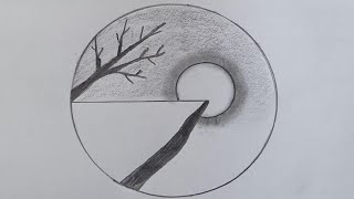 Circle Scenery drawing 14 @TamilNewArt