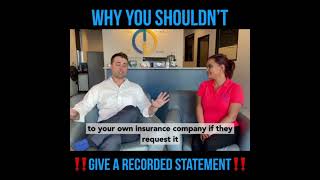 Here is Why You Should Never Give a Recorded Statement | Denmon Pearlman #shorts