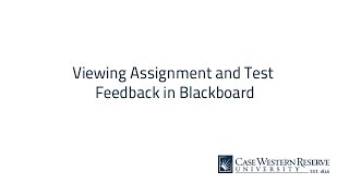 Students: Viewing Feedback in Blackboard