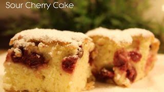 Super Easy Sour Cherry Cake (Meggyes Lepény)