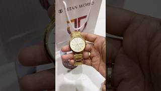 Golden 💛 Titan World Analog Watch ⌚️ unboxing 😍 #shorts