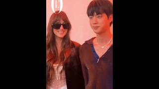 the girl smiled at jin so cute🥰💖 bts jin gucci fashion show💜 #bts #jin #shorts