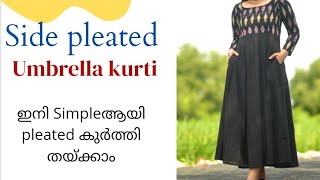 Side Pleated Kurti Cutting and Stitching in Malayalam / New model Kurti