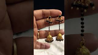 Trendy black bead earrings | WhatsApp 7075551297