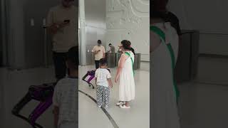 Little boy Playing with Robot in future of the museum, Dubai 👪😘