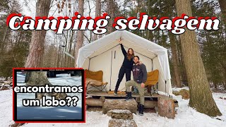 Camping na neve no Canadá