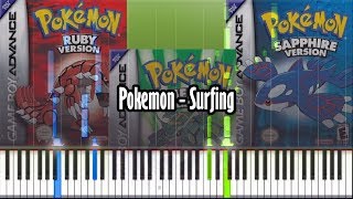 Pokemon - Surfing - Piano Tutorial - Synthesia W/ Realistic Sound!