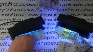 UV Light Fake Note Checker Spots Polymer £50 £20 £10 £5 Paper £20 £20 International Currencies