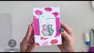 3 Valentines Cards Tutorial from @TinaKazarian | Handmade cards tutorial  #Alinacutle® #AlinaCraft