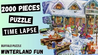 Winterland Fun 2000 Pieces | Buffalo Puzzle | Time Lapse