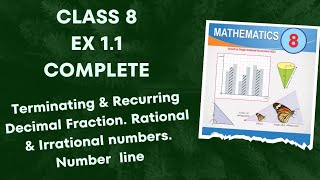 Class 8 Ex 1.1 Complete | Terminating & Recurring decimal Fraction | Rational & Irrational