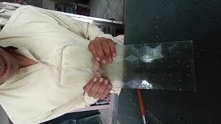 Curve Cutting in Glass Panel |  Glass Cutting Sound & Tips | Glass Designing #viralvideo #satisfying