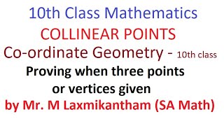 COLLINEAR POINTS - proof - 10th class mathematics