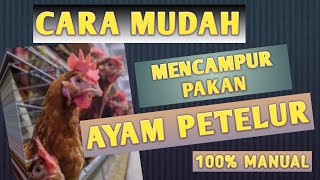 CARA MUDAH MENCAMPUR PAKAN AYAM PETELUR || 100% MANUAL, TANPA MESIN