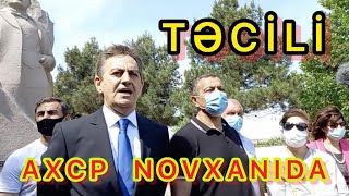 AXCP Novxanı kəndində Rəsulzadənin abidəsini ziyarət edir - Paylaşın