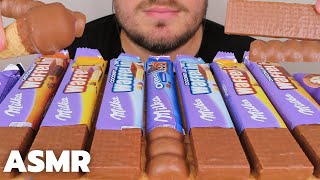 ASMR MILKA CHOCOLATE DESSERT PARTY MUKBANG *CHOCOLATE CANDY BARS, WAFERS & CHOCOLATE ICE CREAM