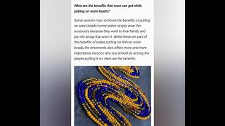 Wearing Waist Beads is this Beneficial!//Watch out and know how.