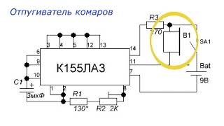 Oтпугиватель комаров,  защита от комаров