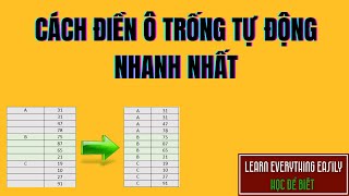 ░▒▓█ Cách ĐIỀN Ô TRỐNG TỰ ĐỘNG nhanh nhất trong Excel █▓▒░ / Fill blanks