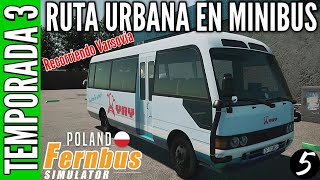 Ruta urbana en minibus por la ciudad más grande del mapa de Polonia - Fernbus Consola T3 #5