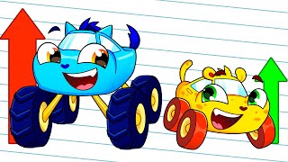 Big and Small👆🏻👇🏻 | Opposites Song 😃🚗🚒| Cartoons for Kids | Baby Cars