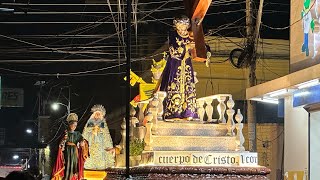 Procesión con Jesús Nazareno y Virgen de Dolores, Catedral de Huehuetenango, 2024.