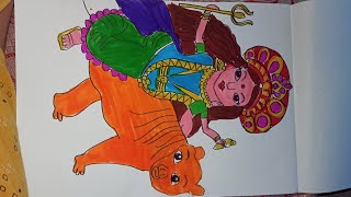 durga mata Drawing || Navaratri special drawing