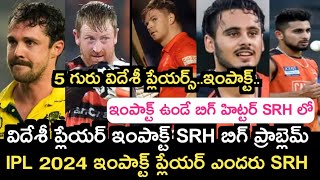 IPL 2024 Sunrisers Hyderabad team impact players full details | Sports dictator | IPL 2024 Impact in