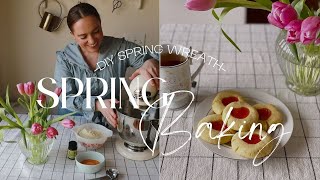 Welcoming Spring: Homemade Jam Thumbprint Cookies, DIY Spring Wreath, & Fresh Flowers