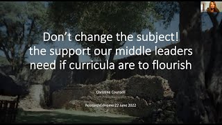 researchEDHome Christine Counsell: The support our middle leaders need if curricula are to flourish.