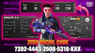 3.4 UPDATE 🔥 Best Zero Recoil Sensitivity CODE + Control settings for Pubg Mobile/BGMI in 2024