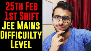 25th Feb 1st shift subject wise difficulty level analysis | Jee Mains 2021 | #shorts #jee #jeemains