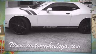 2013 Dodge Challenger sitting on 24" Dub Push wheels leaving RimTyme Stone Mountain