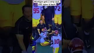 USC vs Michigan: Michigan forces turnover, USC takes it back! #highlights #shorts #football #shorts