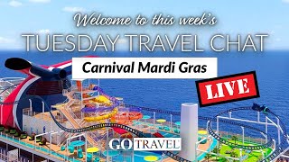 Tuesday Travel Chat | Carnival Mardi Gras... WHAT IT WAS LIKE aboard Carnival's brand new ship!