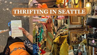 Seattle thrift haul! ⭐️ | books, purses, shoes, lingerie, skirts, bracelets, & tattoos!