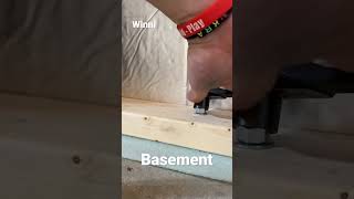 How to secure walls to basement floor. #diy #youtubeshorts #diyshorts #construction