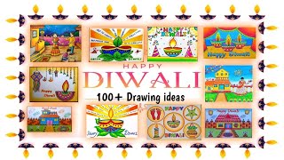 100+ EASY DIWALI DRAWINGS🪔🎇 #diwalifestival #diwalidiyadrawing #ideas #saynotocrackers #greendiwali