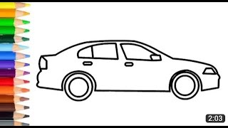 Car Drawing, Painting and Coloring for Kids, Toddlers | Let's Draw and Paint Together