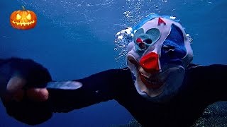 PSYCHO HARLEQUIN STABS GIRL UNDERWATER. Halloween 2016