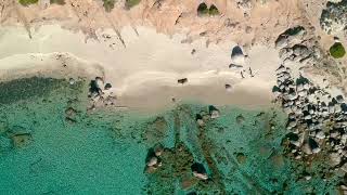 Spiaggia di Porto Sa Ruxi in inverno (Villasimius - Sardegna) aerial drone