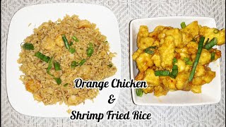 How To Make Orange Chicken and Shrimp Fried Rice #athome