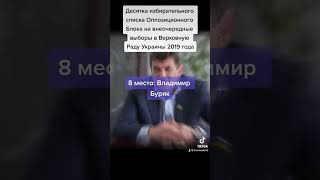 Десятки избирательного списка Оппозиционного Блока на внеочередные выборы в  Верховную Раду Украины