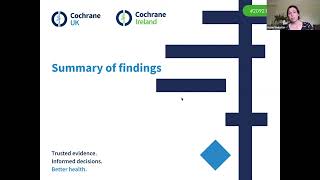 But what does it actually mean? Interpreting results in Cochrane Reviews (Prof Burton & Dr Webster)