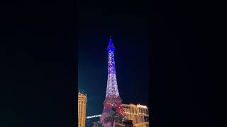 Eiffel Tower dazzling with lights in Vegas! #paris #eiffeltower #lasvegas #travelblog #vegaslife