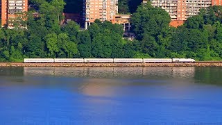 Amtrak & Metro North Trains By The Hudson River at Spuyten Duvil w/ Lake Shore Limited