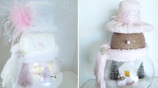 2 SNOWMEN WITH LIGHT UP SCENERY | QUICK AND EASY DIYS |  HIGH END DIY | BEAUTIFUL HOLIDAY DECOR 2019